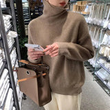 Women's Cozy Ribbed Knit Turtleneck Sweater - Soft & Stylish Pullover for Fall & Winter Fashion