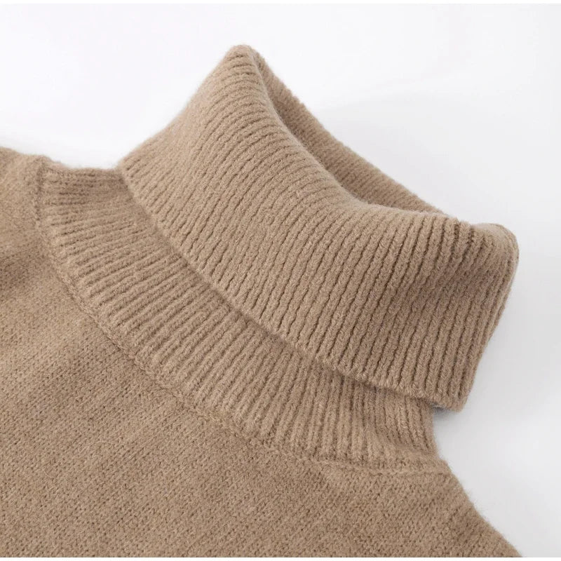 Women's Cozy Ribbed Knit Turtleneck Sweater - Soft & Stylish Pullover for Fall & Winter Fashion