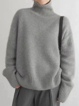 Women's Cozy Ribbed Knit Turtleneck Sweater - Soft & Stylish Pullover for Fall & Winter Fashion