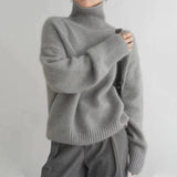 Women's Cozy Ribbed Knit Turtleneck Sweater - Soft & Stylish Pullover for Fall & Winter Fashion
