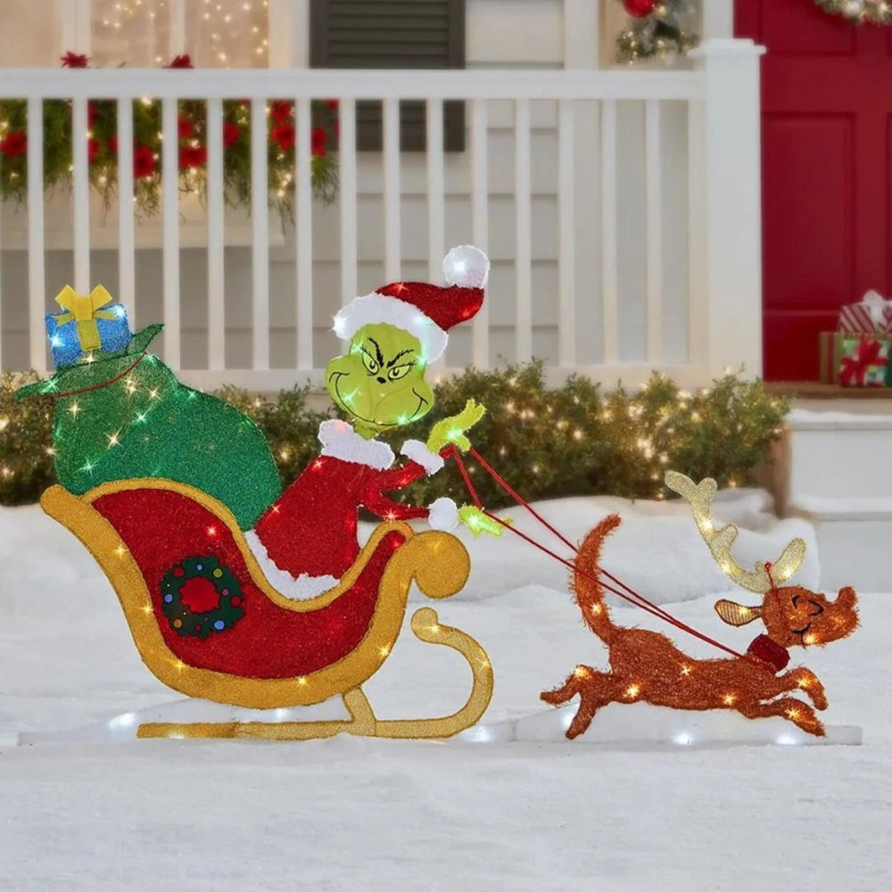 TWINKLON Grinch Outdoor LED Christmas Yard Decor – Festive Holiday Lighting for Lawn & Garden