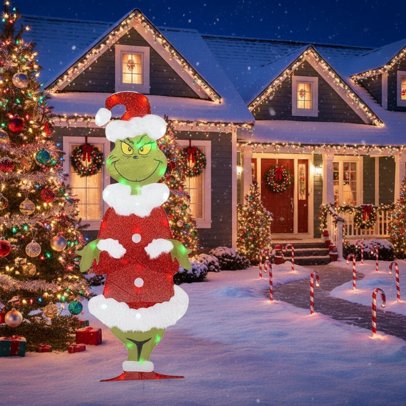 TWINKLON Grinch Outdoor LED Christmas Yard Decor – Festive Holiday Lighting for Lawn & Garden