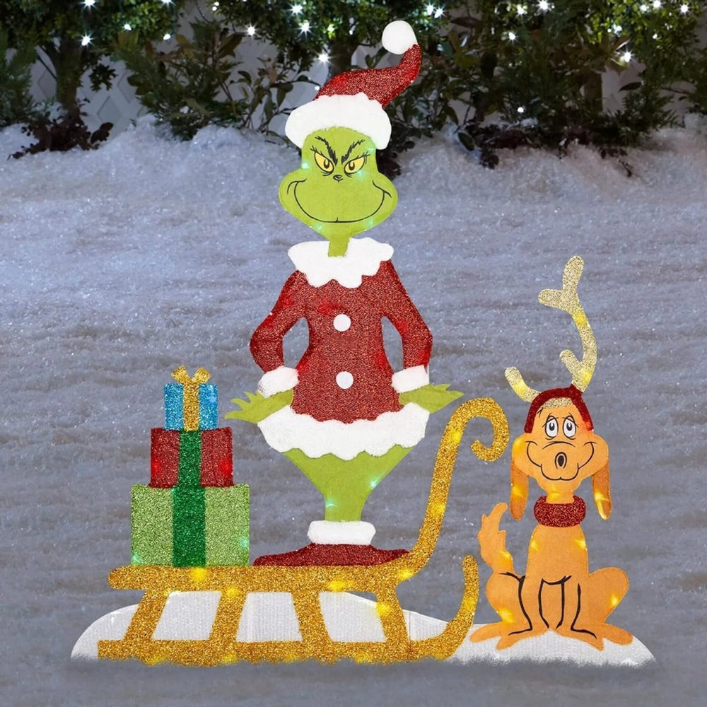 TWINKLON Grinch Outdoor LED Christmas Yard Decor – Festive Holiday Lighting for Lawn & Garden