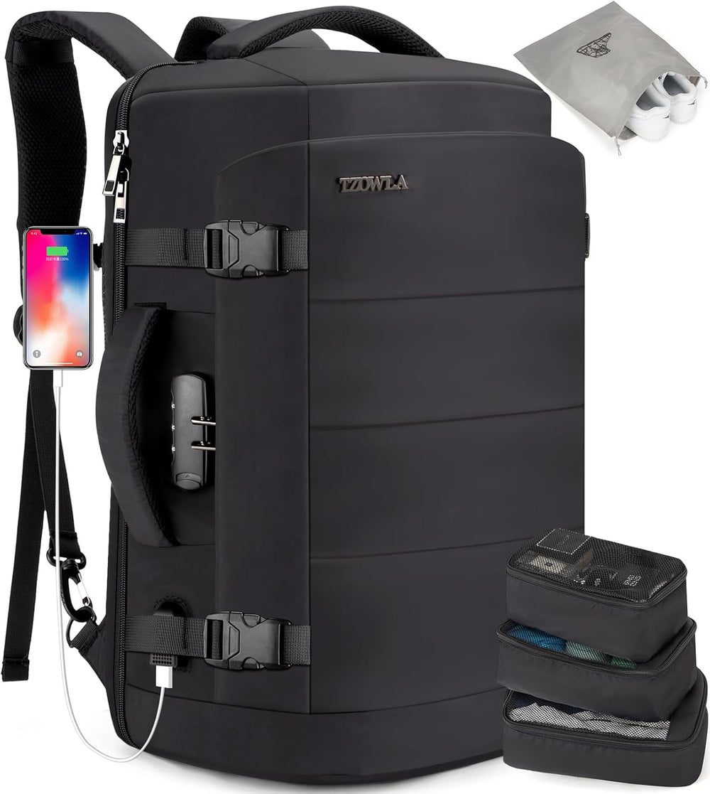 40L AeroPack Water-Resistant Travel Laptop Backpack with USB Charging Port & Anti-Theft Lock – Perfect for Commuting & Outdoor Adventures