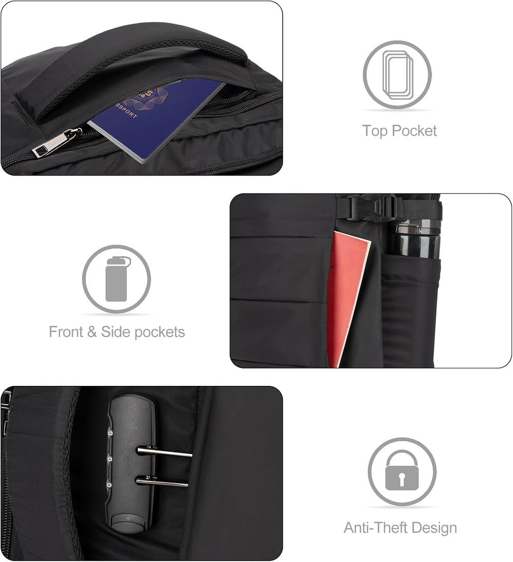 40L AeroPack Water-Resistant Travel Laptop Backpack with USB Charging Port & Anti-Theft Lock – Perfect for Commuting & Outdoor Adventures
