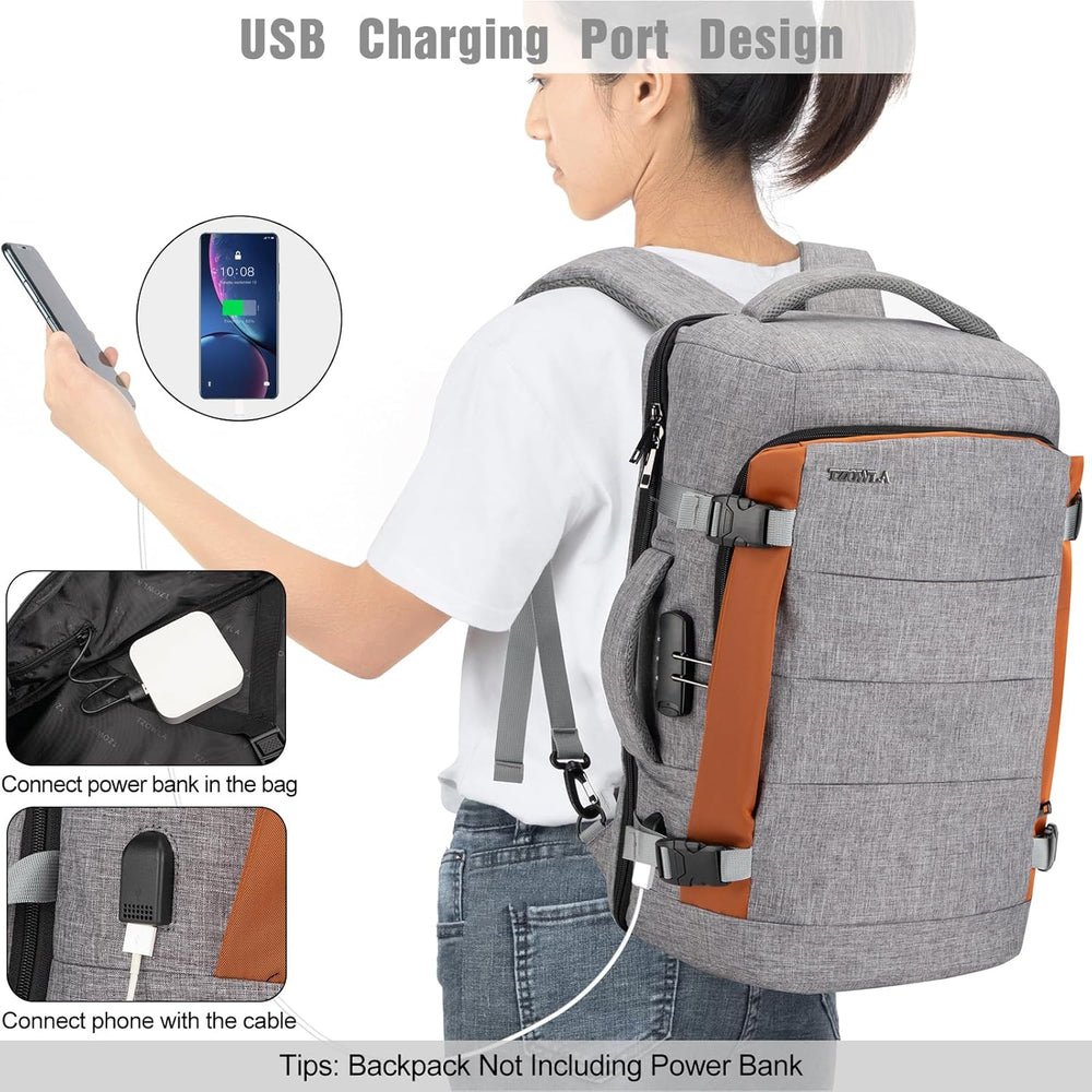 40L AeroPack Water-Resistant Travel Laptop Backpack with USB Charging Port & Anti-Theft Lock – Perfect for Commuting & Outdoor Adventures