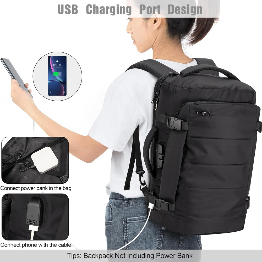 40L AeroPack Water-Resistant Travel Laptop Backpack with USB Charging Port & Anti-Theft Lock – Perfect for Commuting & Outdoor Adventures