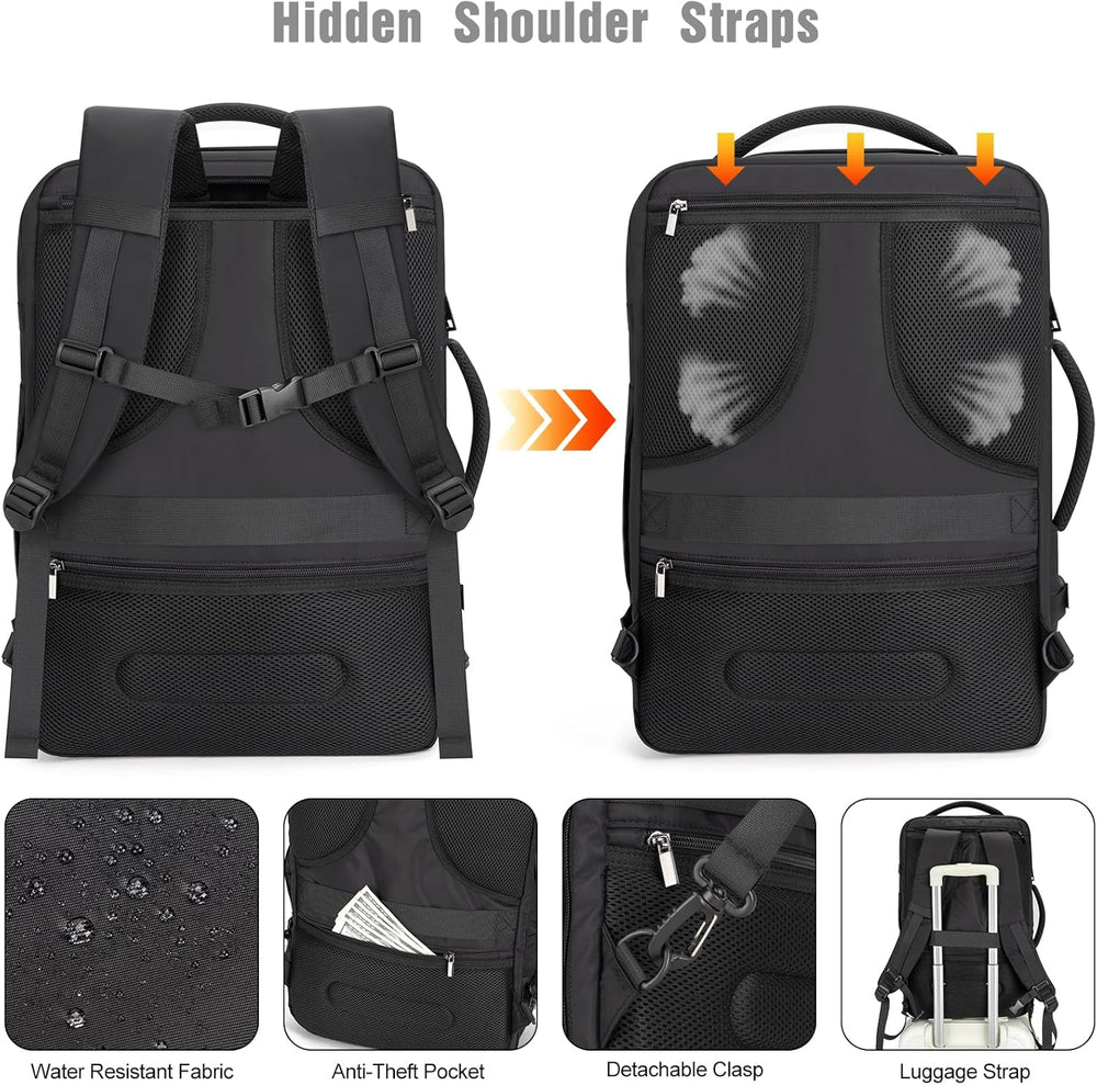40L AeroPack Water-Resistant Travel Laptop Backpack with USB Charging Port & Anti-Theft Lock – Perfect for Commuting & Outdoor Adventures