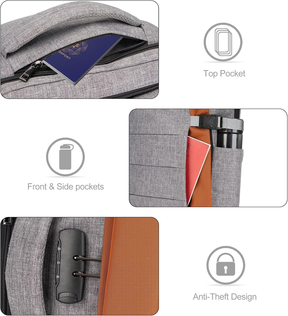40L AeroPack Water-Resistant Travel Laptop Backpack with USB Charging Port & Anti-Theft Lock – Perfect for Commuting & Outdoor Adventures