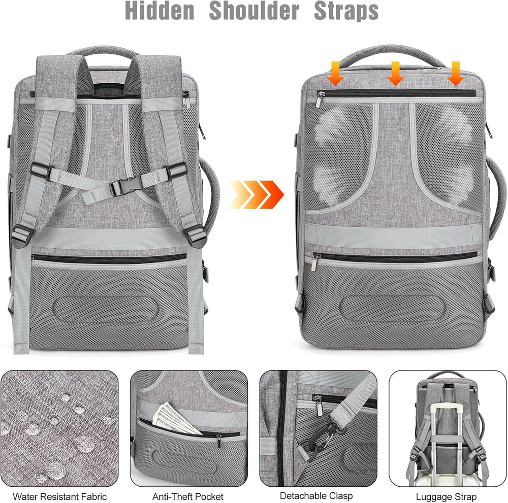 40L AeroPack Water-Resistant Travel Laptop Backpack with USB Charging Port & Anti-Theft Lock – Perfect for Commuting & Outdoor Adventures