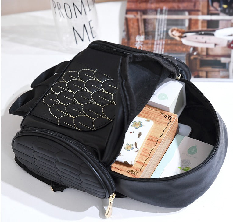 Stylish PU Leather Owl Print Backpack for Women - Multi-Pocket, Durable & Trendy Design