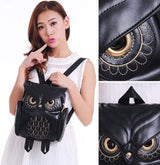 Stylish PU Leather Owl Print Backpack for Women - Multi-Pocket, Durable & Trendy Design
