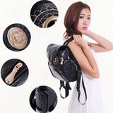 Stylish PU Leather Owl Print Backpack for Women - Multi-Pocket, Durable & Trendy Design