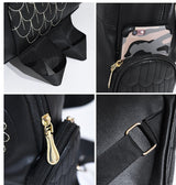 Stylish PU Leather Owl Print Backpack for Women - Multi-Pocket, Durable & Trendy Design
