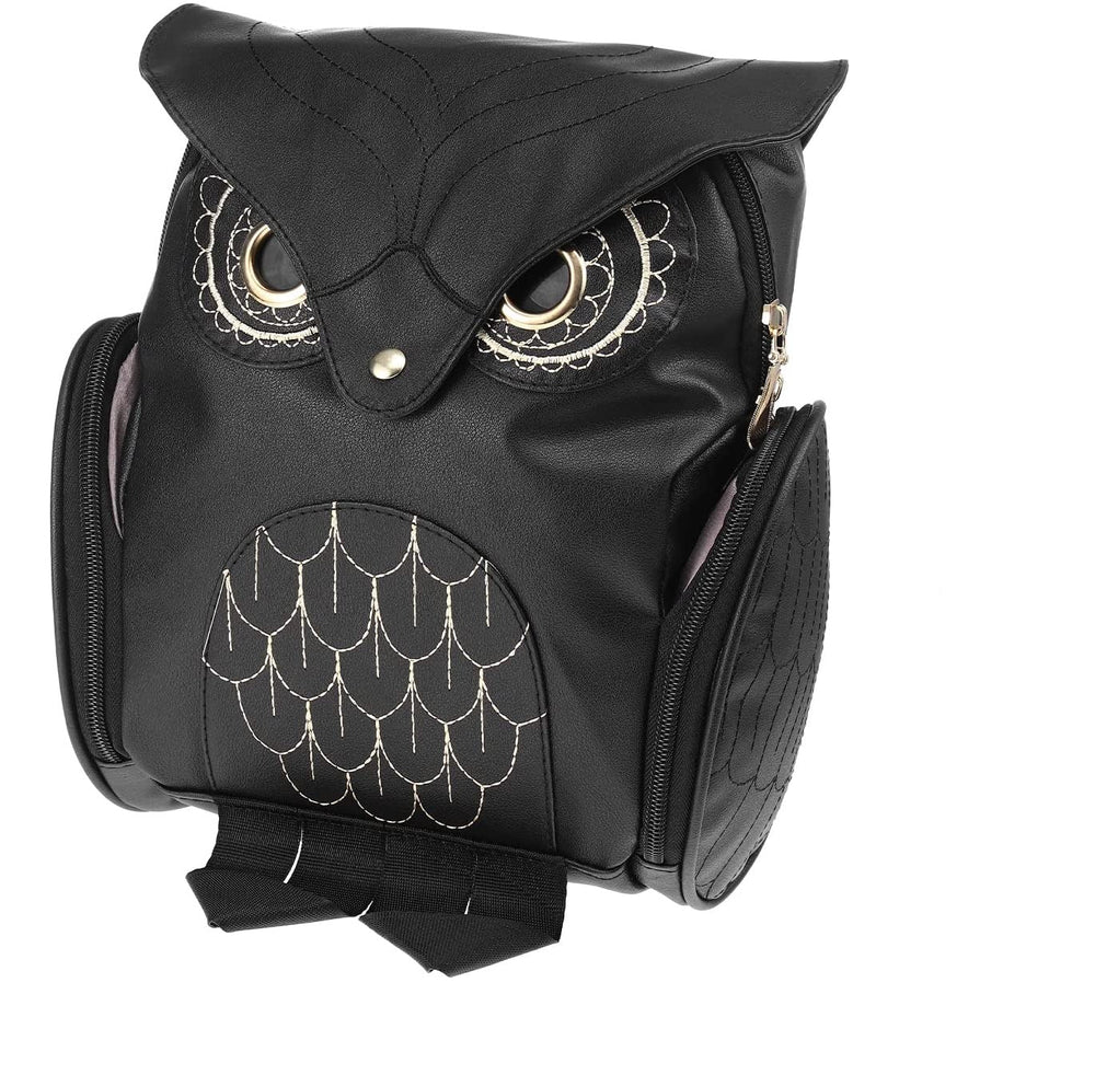 Stylish PU Leather Owl Print Backpack for Women - Multi-Pocket, Durable & Trendy Design