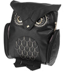 Stylish PU Leather Owl Print Backpack for Women - Multi-Pocket, Durable & Trendy Design
