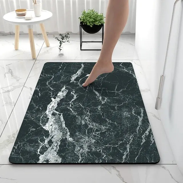 Non-Slip Bath Mat – Marble Look, Absorbent & Machine-Washable 60×90cm
