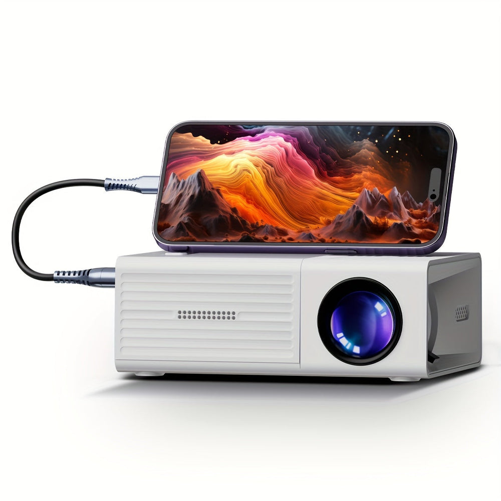 Ultra-Compact LumoBeam Mini Projector - 3000 Lumens, Portable & High-Resolution for Home & Outdoor Use