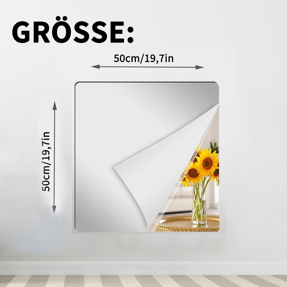 Ultra-Flexible Shatterproof Mirror - Safe, Durable, and Versatile for Home & Office Use