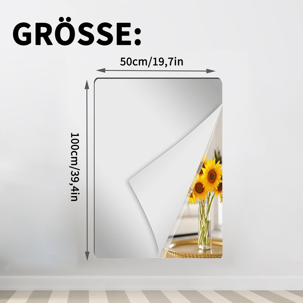 Ultra-Flexible Shatterproof Mirror - Safe, Durable, and Versatile for Home & Office Use