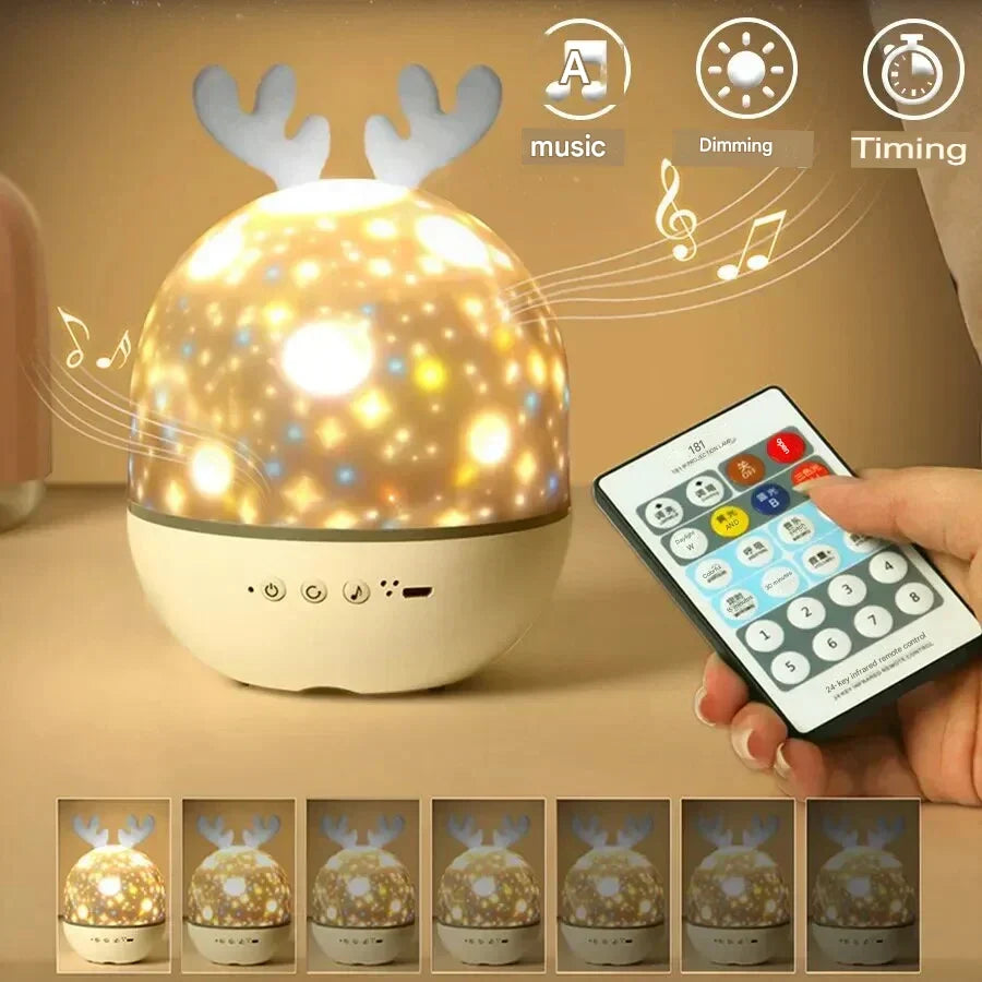 StarryDream Unique Pattern Night Light for Kids - Soothing LED Projector with Starry Sky Design