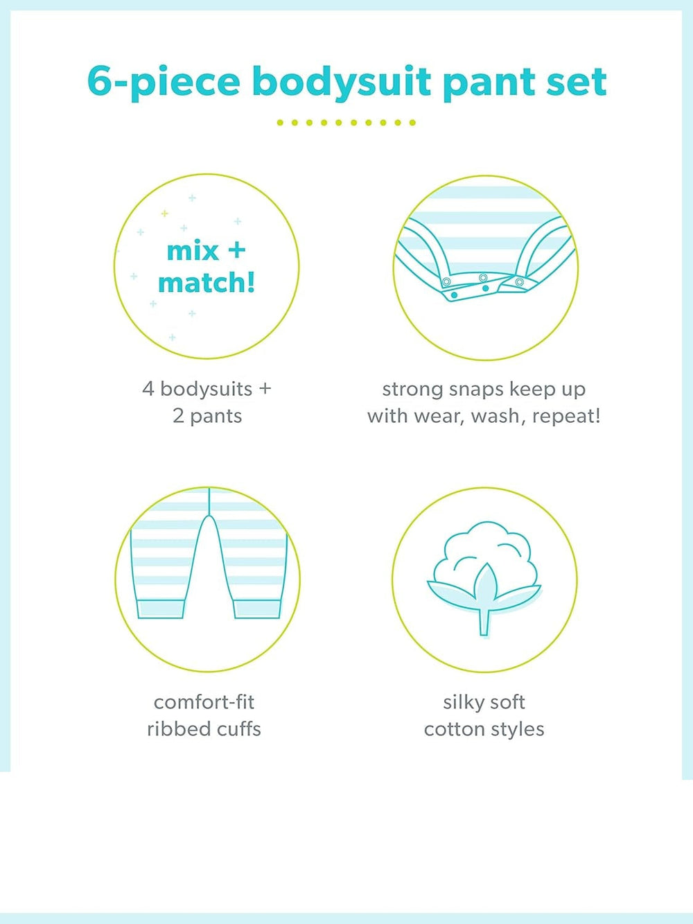 Unisex Baby 6-Piece Clothing Set - Soft Cotton Outfit Bundle for Newborns and Infants - Perfect Gift for Baby Showers