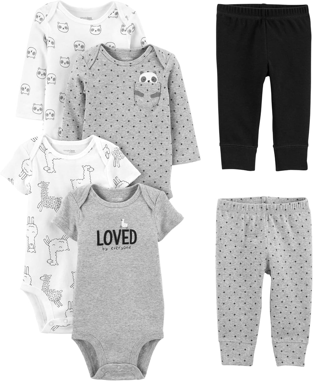 Unisex Baby 6-Piece Clothing Set - Soft Cotton Outfit Bundle for Newborns and Infants - Perfect Gift for Baby Showers