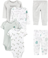 Unisex Baby 6-Piece Clothing Set - Soft Cotton Outfit Bundle for Newborns and Infants - Perfect Gift for Baby Showers