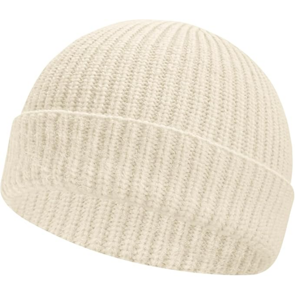 Unisex Robin Knitted Beanie Hat with Low Turn-Up - Warm & Stylish Winter Accessory