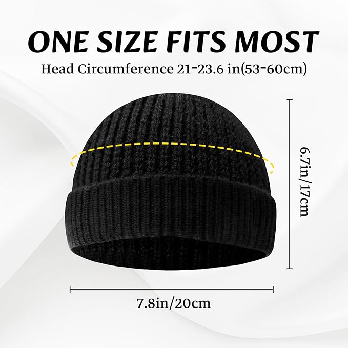 Unisex Robin Knitted Beanie Hat with Low Turn-Up - Warm & Stylish Winter Accessory