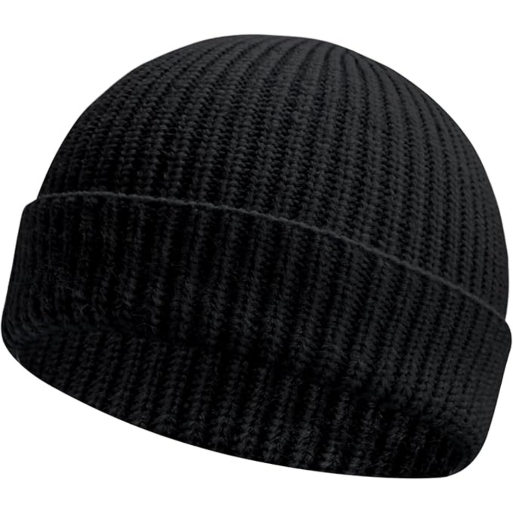 Unisex Robin Knitted Beanie Hat with Low Turn-Up - Warm & Stylish Winter Accessory