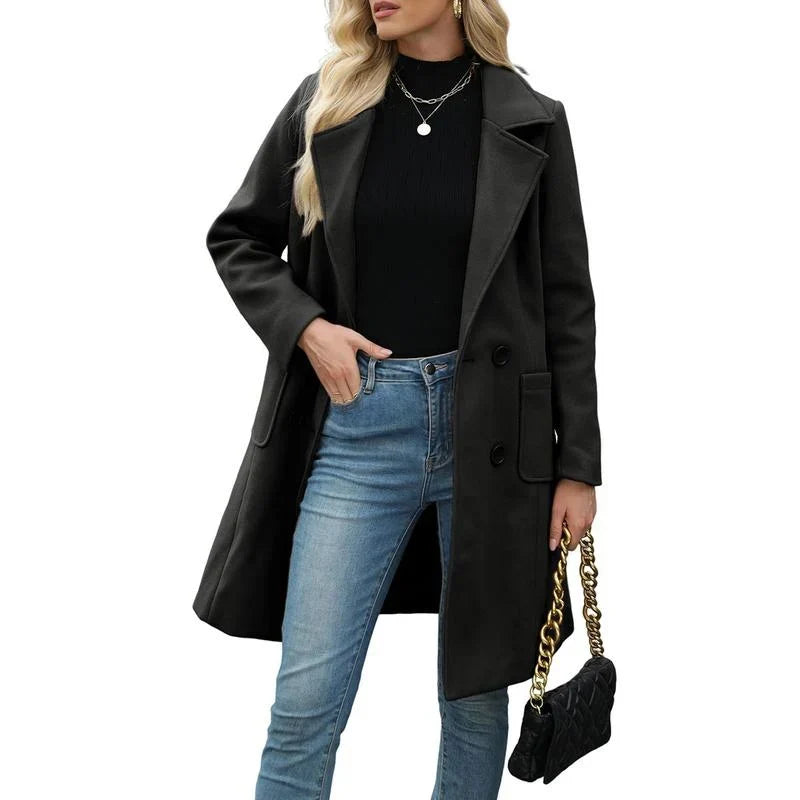 Women's double-breasted coat, view 5