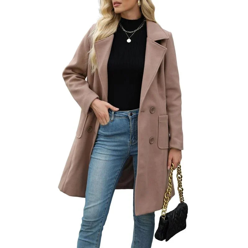 Women's double-breasted coat, view 6