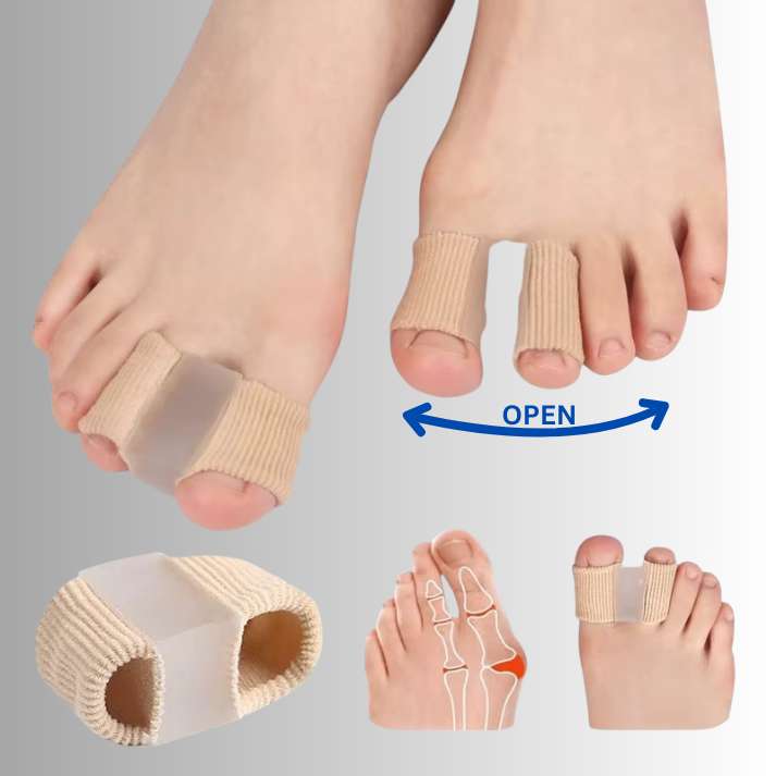 Fabric Toe Protector Sleeves – Breathable, Beige, One Size Anti-Blister Set