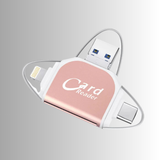 4-in-1 Memory Card Reader – USB, Type-C & Lightning, SD & Micro SD Support