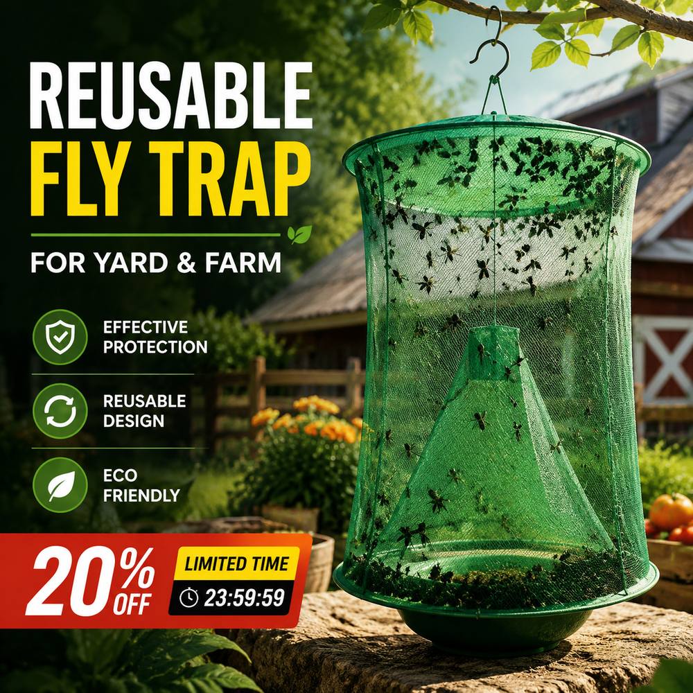 Reusable Wire Cage Fly Trap – Non-Toxic, 40,000 Capacity & Foldable