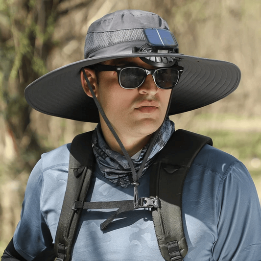 Solar Fan Hat – Wide Brim Design, UV Protection & Rechargeable Cooling