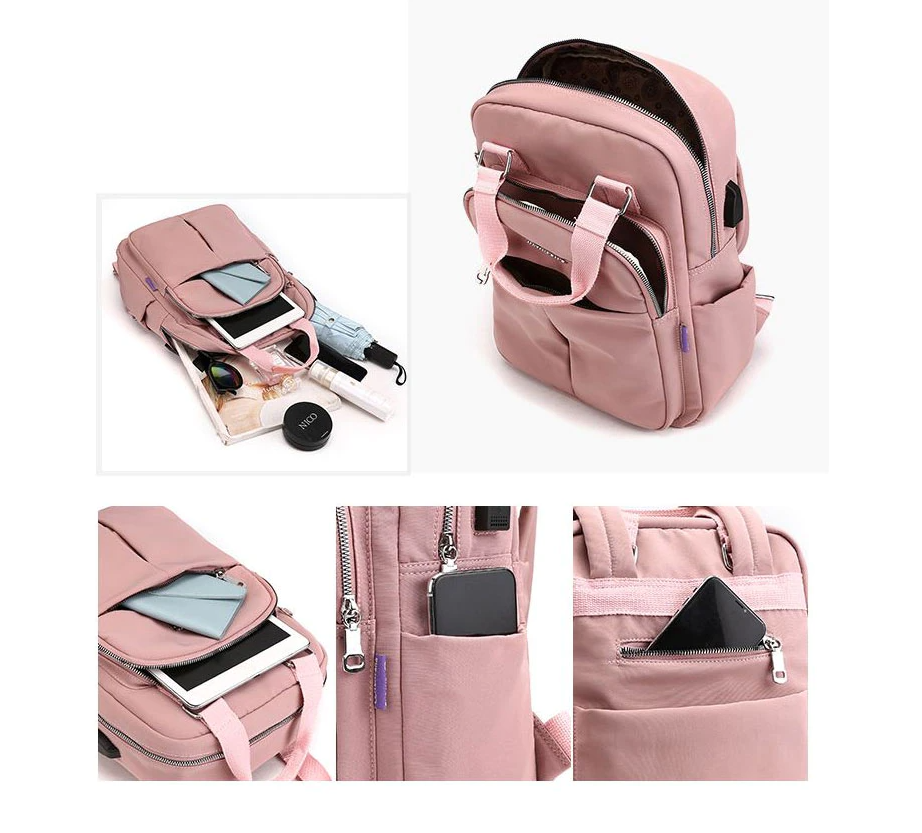 Water-Resistant Anti-Theft Backpack with USB Charging Port – Multi-Compartment Travel Bag for Secure Storage