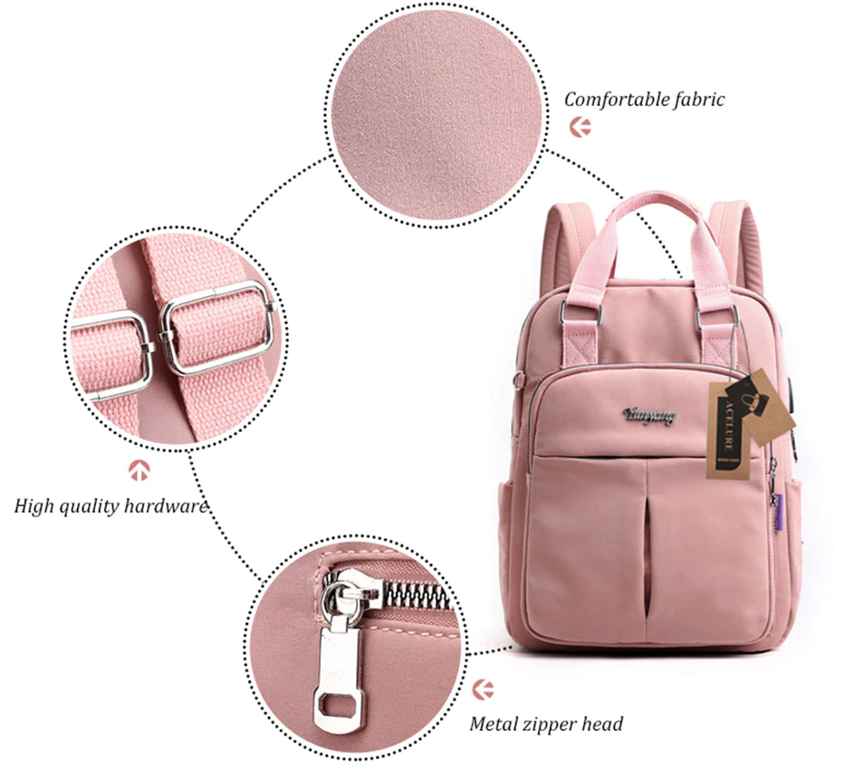 Water-Resistant Anti-Theft Backpack with USB Charging Port – Multi-Compartment Travel Bag for Secure Storage