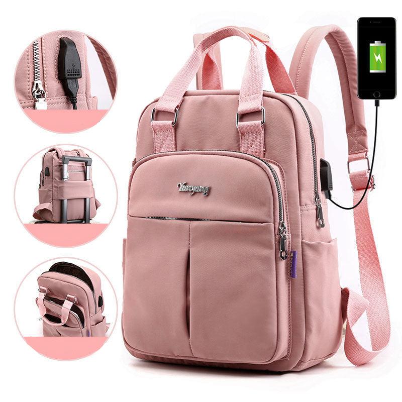 Water-Resistant Anti-Theft Backpack with USB Charging Port – Multi-Compartment Travel Bag for Secure Storage