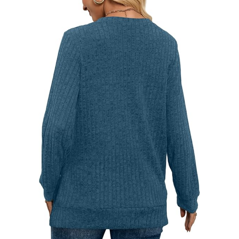 Women's V-Neck Lightweight Tunic Sweater - Amanda | Cozy & Stylish Knit Top for All Seasons