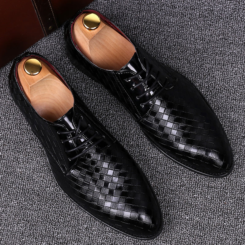 Casper leather lace-up shoes - Black
