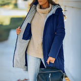 Women's hooded puffer jacket, view 4