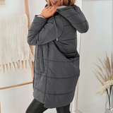 Women's hooded puffer jacket, view 5