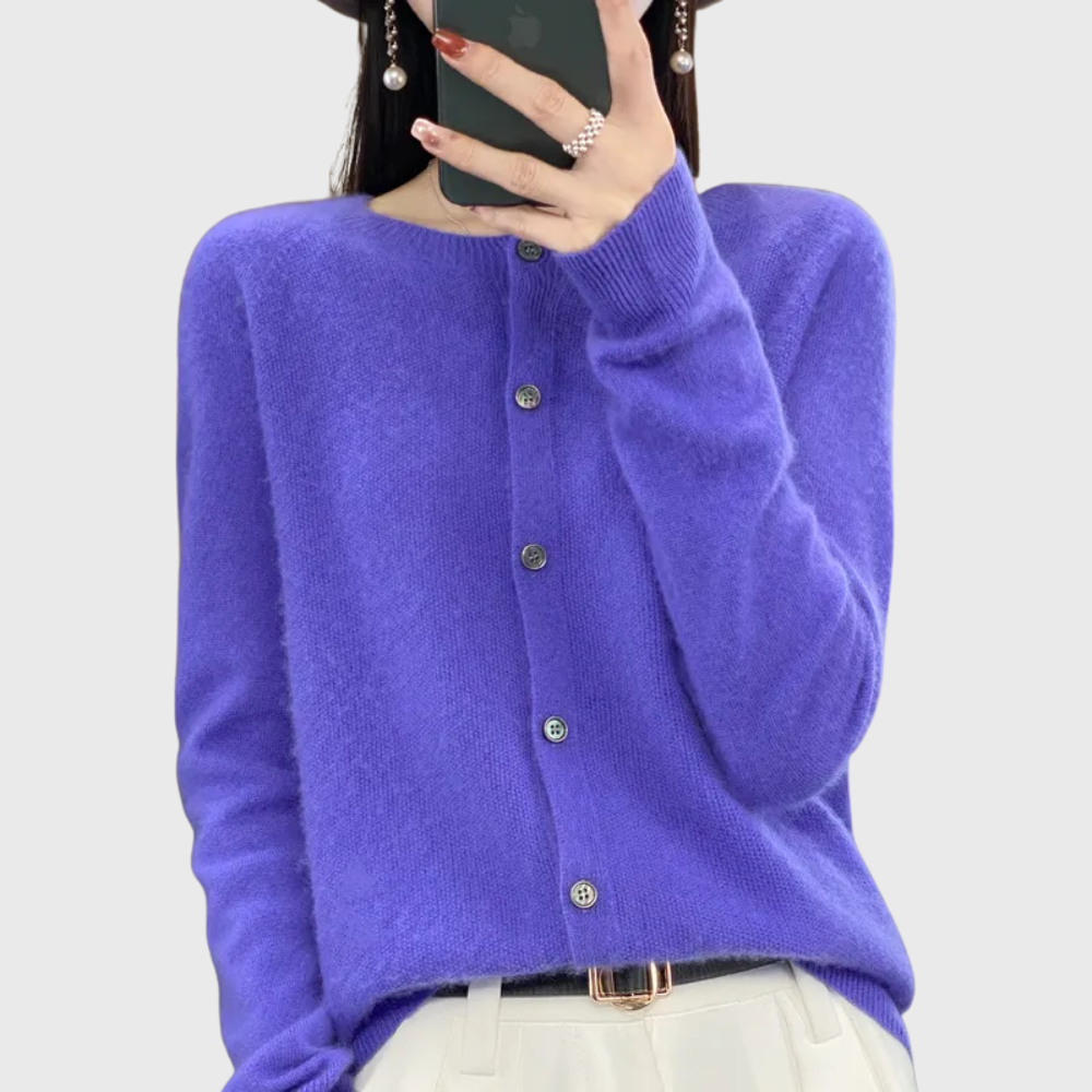 Valerie Women's Clean Button-Front Cardigan - Stylish & Versatile Knitwear for Every Occasion