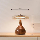 Andi Glass Table Lamp | Modern Brass & Wood Accent Light