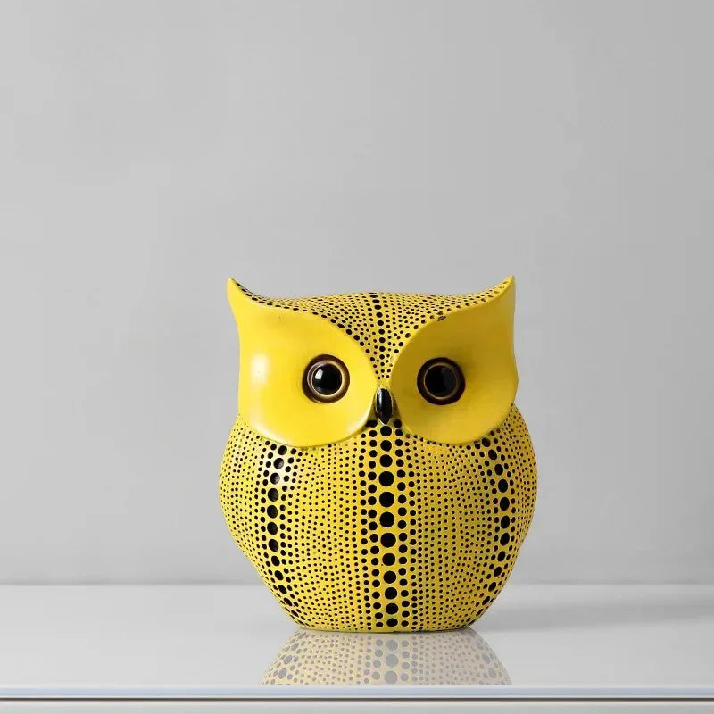 Yellow Resin Decorative Figurine Collection