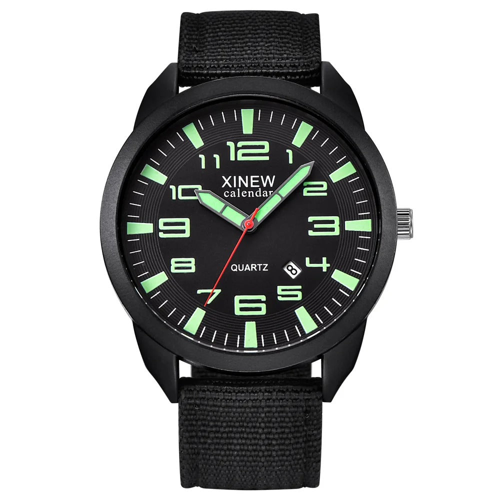 Lumo Quartz Watch with Luminous Dial & Calendar