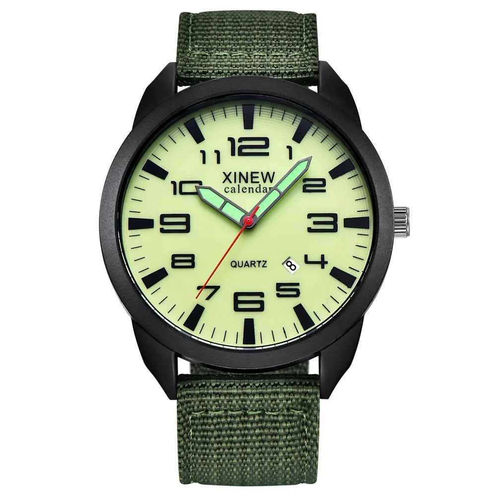 Lumo Quartz Watch with Luminous Dial & Calendar