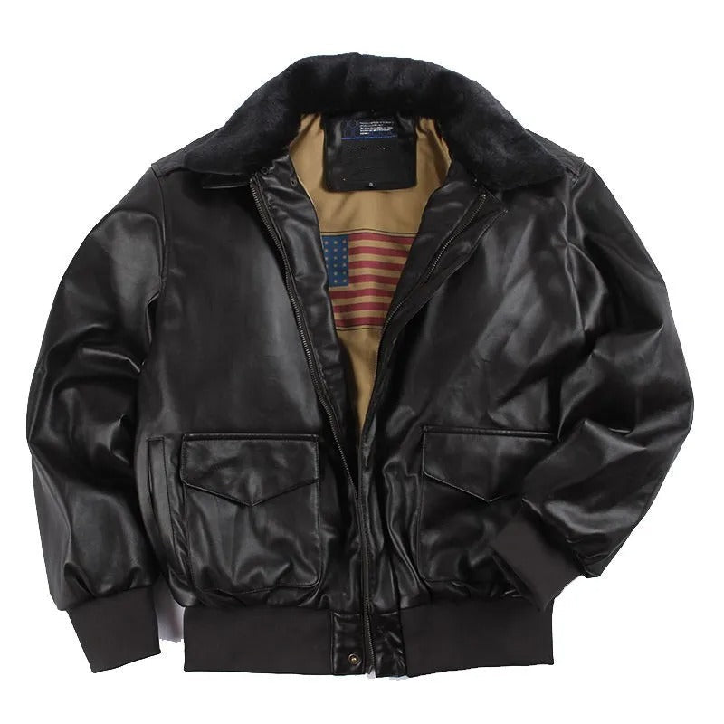 Maxim vintage leather motorcycle jacket - Black